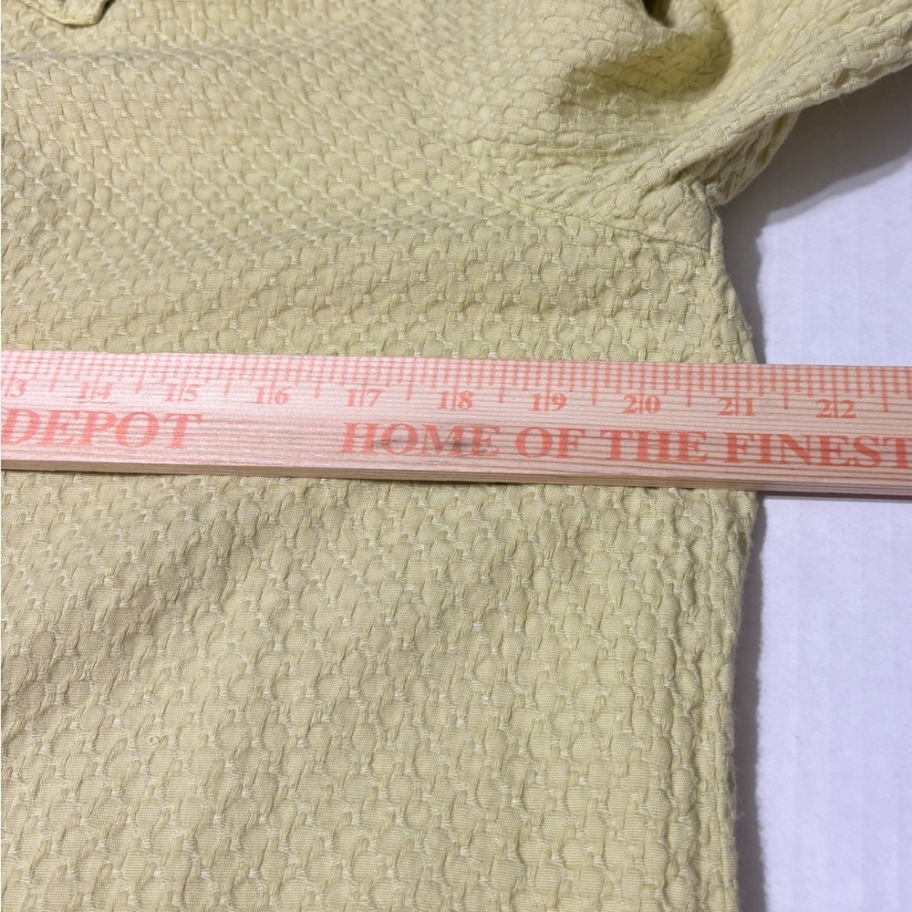 Habitat Soft Yellow Textured Button-Down Shirt/Jacket. Mother of Pearl Buttons. - Picture 10 of 10